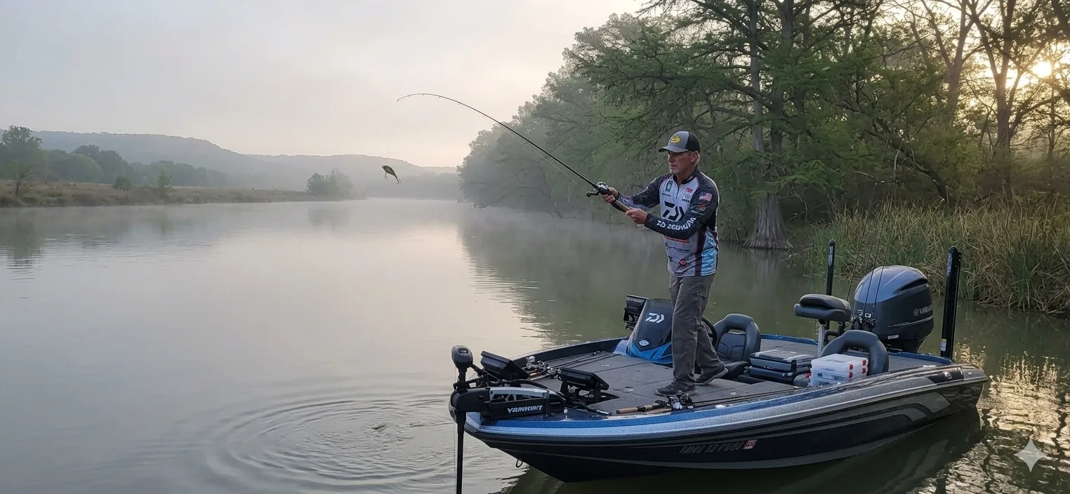 Bass fishing on the Trinity River